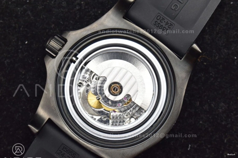 Rubber Automatic A2824 44 Black Black Blue TF Strap Best Superocean Dial 1:1 Edition Bezel On 0417